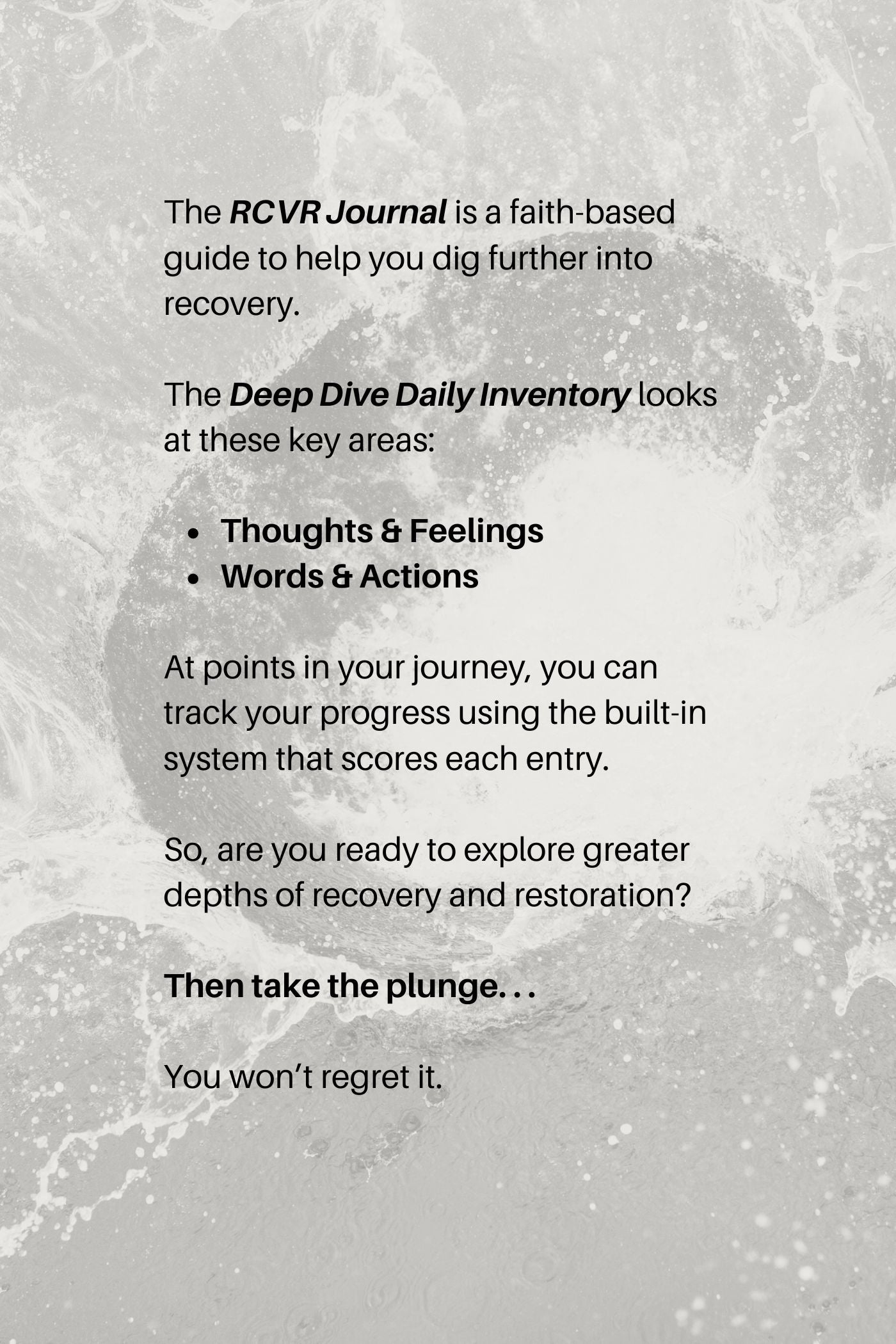 The RCVR Journal: A 30-Day Path to Progress—DEEP DIVE DAILY INVENTORY