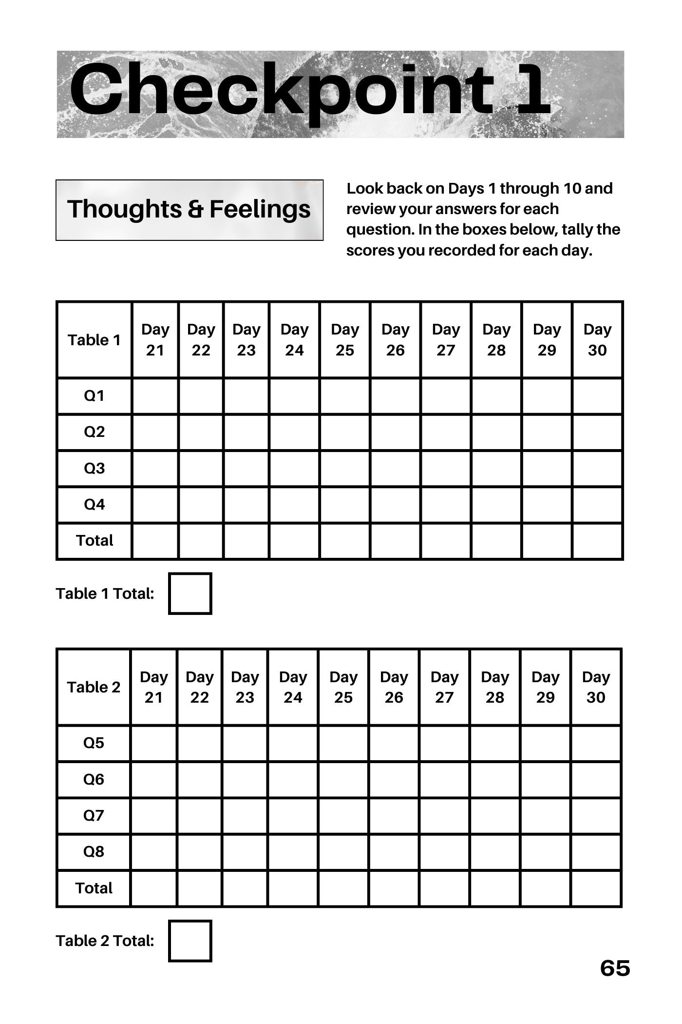 The RCVR Journal: A 30-Day Path to Progress—DEEP DIVE DAILY INVENTORY